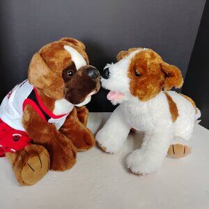 Build-A-Bear Boxer & Jack Russel Terrier Dog Plushes w/ outfit